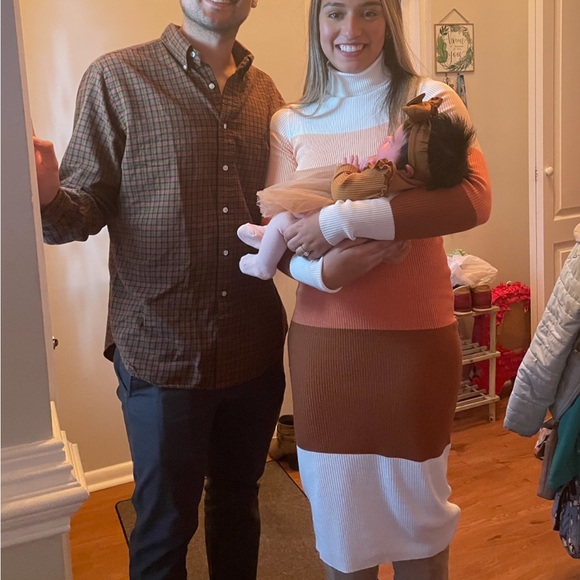 Multi Color Turtleneck Ribbed Long Sleeve Midi Dress, Amazon - Picture 6 of 6